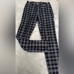 Express Black & White Stretch Plaid Pants Leggings Sz: S